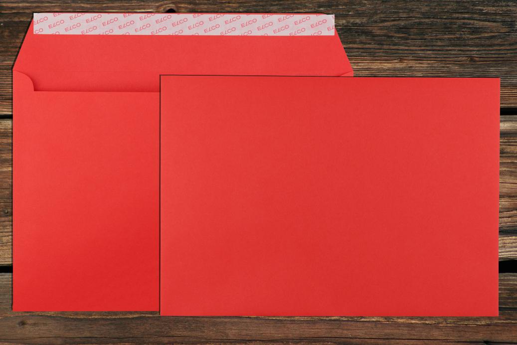 Briefhüllen C4 229x324 mm Haftklebend Intensivrot 120 g/qm